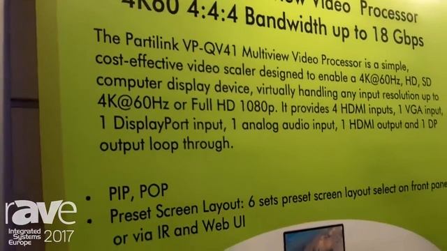 ISE 2017 Partilink Talks About HDMI 2 0 Multiview Video Processor смотреть онлайн