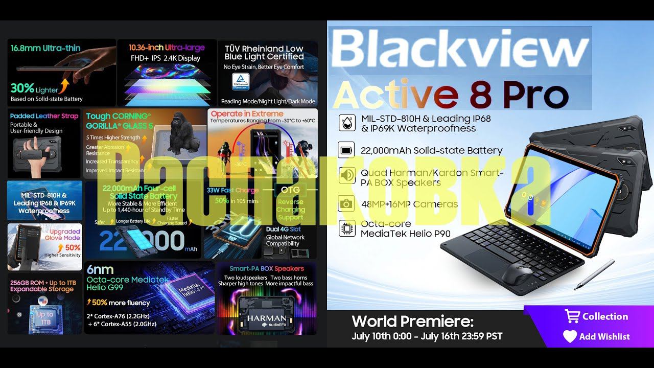 Blackview Active 8 Pro - распаковка лучшего планшета компании на 2023 год (начало) смотреть онлайн