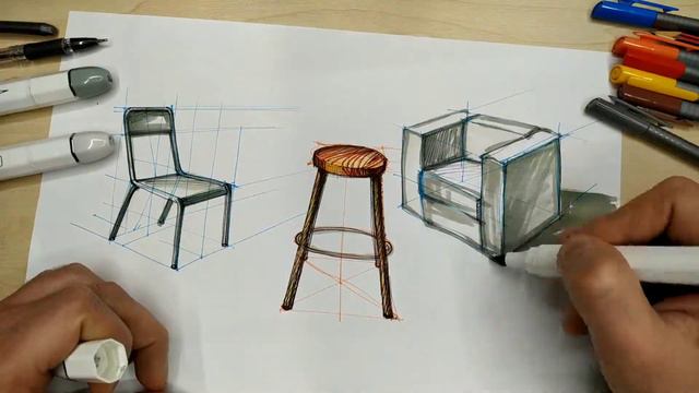 How to draw a chair in perspective. Drawing for beginners. Speedpaint sketch on Crafty Dufty смотреть онлайн