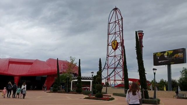 Ferrari Land Complete park tour 2019, Red Force, Thrill Towers, PortAventura World, Salou, Spain смотреть онлайн