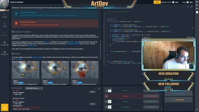[CODINGAME] OPTIMISATION - CODE Vs ZOMBIES - EPISODE 1[JAVASCRIPT]