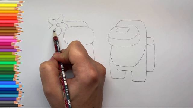 Как нарисовать Амонг Ас влюбленные | Рисунок draw Among Us смотреть онлайн