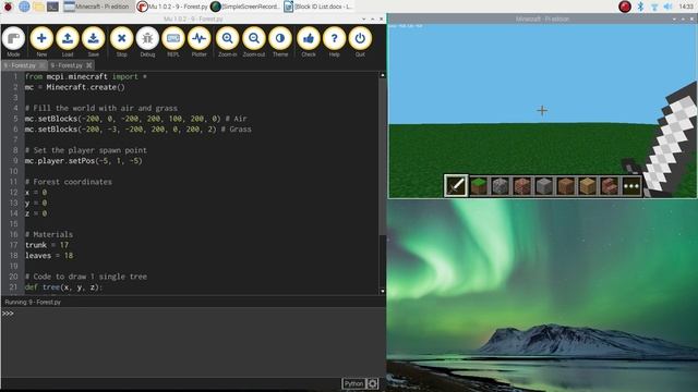 Minecraft Pi - Build a Forest Using Python смотреть онлайн