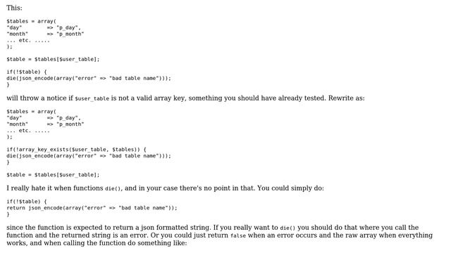 Code Review: PHP function to access a database and return json (2 Solutions!!) смотреть онлайн