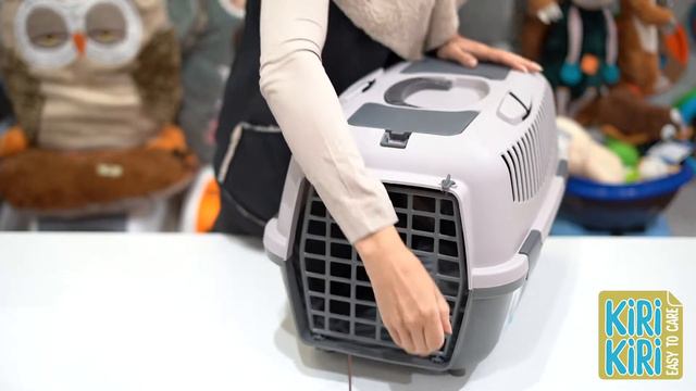 Переноска для животных KIRI-KIRI NOMADE 2, 55x36x35 см, тёмн-сер/ св-сер, до 8кг, пластиковая дверц смотреть онлайн