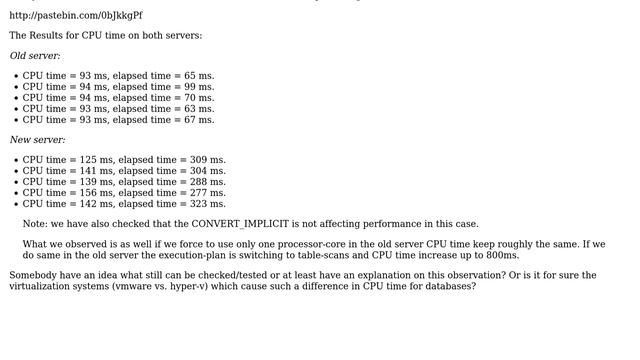 Databases: CPU Time Slower in SQL Server 2014 than in SQL Server 2008 смотреть онлайн