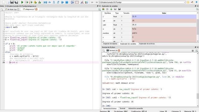 LP02 - Teorema de Pitágoras en Python 2.7 смотреть онлайн
