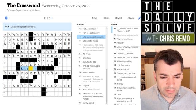 Wednesday: Fractal-Like Crossword Theme! - 26 October 2022 New York Times Crossword смотреть онлайн