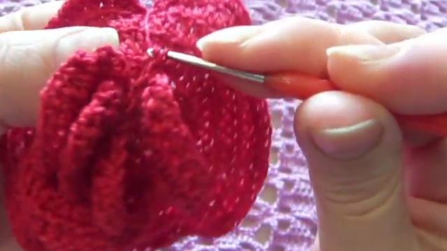Объемная роза крючком. Crochet 3D Roze