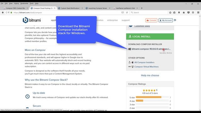 Bitnami Composr stack installation for Windows смотреть онлайн