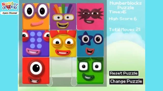 Numberblocks Puzzle｜3×3 Slide Puzzle Game｜Scratch 3 смотреть онлайн