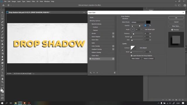 trik mudah menambahkan efek bayangan (drop shadow) pada teks di adobe photoshop смотреть онлайн
