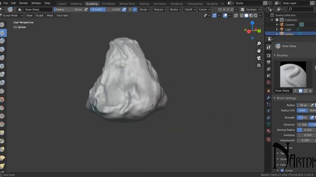 3D Tutorial Sculpting a Rock ( BLENDER 3D ) смотреть онлайн