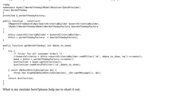 Error in graphql schema running in magento 2 : Cannot query field "wordoftheday" on type... смотреть онлайн
