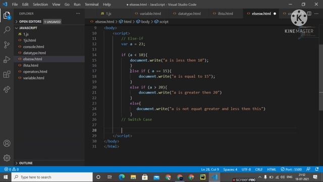 JavaScript #8 || else-if and switch case (Program With Explanation) || D. CoDeS #javascript #cours смотреть онлайн