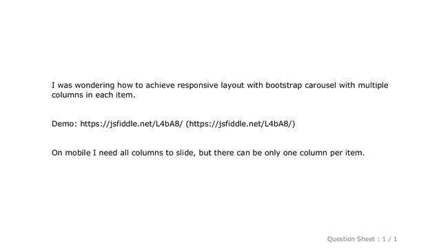 HTML : Responsive bootstrap carousel multiple columns in item смотреть онлайн
