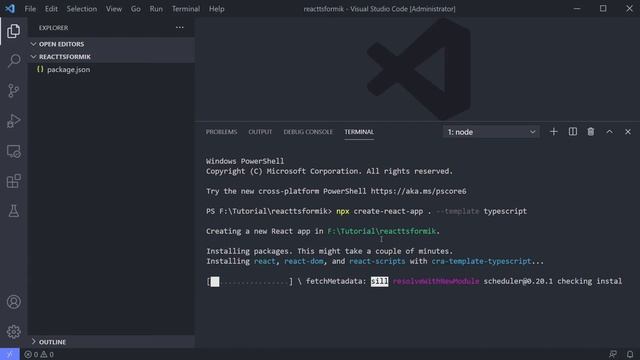 Install React Typescript using Create React App [React Typescript with Formik Integration 3/7] смотреть онлайн