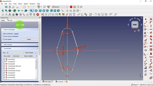 FreeCAD 0.20 beginners tutorial 6: learn to use PartDesign primitives and Sketch tangent constraint смотреть онлайн