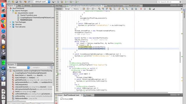 Capturing Microphone Sound, Plotting (Time and FFT) and Saving File using Java смотреть онлайн