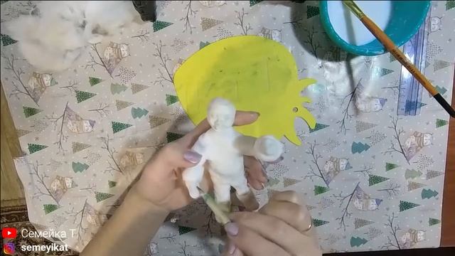 Новогодние поделки на ёлку: девочка и символ года бык своими руками/Процесс создания ёлочных игруше смотреть онлайн