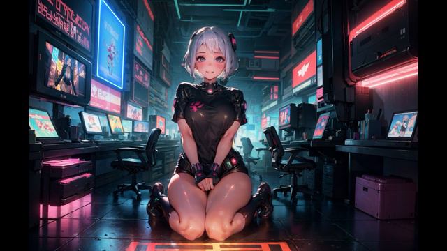 Lofi Cyberpunk Moments 🌸 Futuristic Waifu  Anime Art 🌸 Chill, Relax, Stay Focused, Stress Relief
