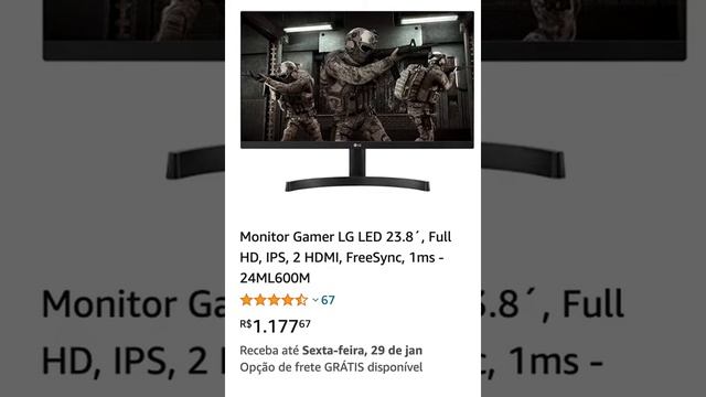 Monitor Gamer LG LED 23 8´, Full HD, IPS, 2 HDMI, FreeSync, 1ms 24ML600M смотреть онлайн