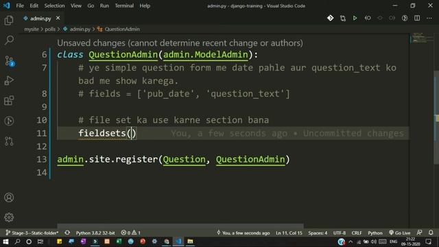 How to modify admin panel and change question form behavior in Django Online Training Hindi смотреть онлайн