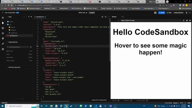 Create text glitch animation on React (different themes) смотреть онлайн