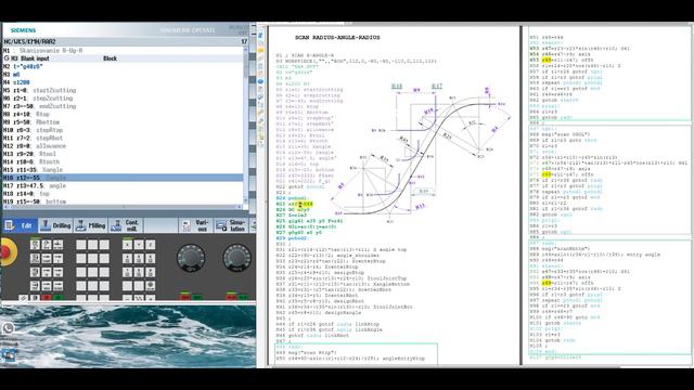 Sinumerik. Macro Milling. Radius - Angle - Radius. CNC Practicum.