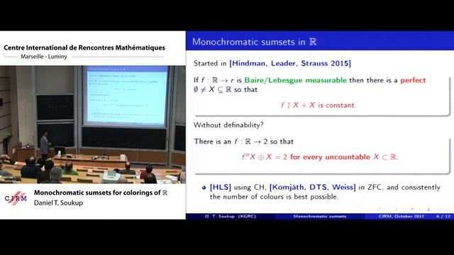 Daniel T. Soukup : Monochromatic sumsets for colorings of R смотреть онлайн