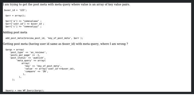 Wordpress: How to get post meta where value is an array of key value pairs? смотреть онлайн