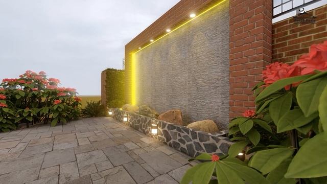 Lumion Animation Render. Cascade Wall Fountain Design. Cascades Ideas. смотреть онлайн