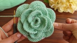 3D⚡??Обьмная и шикарная роза крючком?