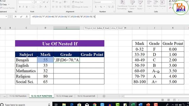How to calculate GPA || Letter Grade Using Nested If Function || Bangla Tutorial смотреть онлайн