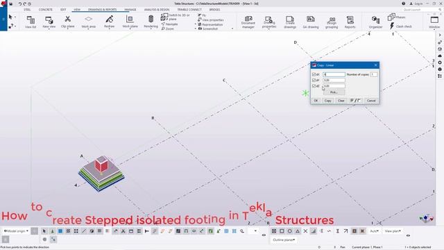 How to Create Stepped isolated Footing in Tekla Structures смотреть онлайн