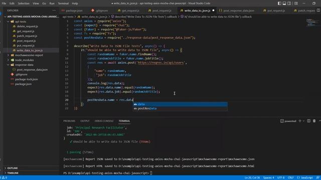 Tutorial 11 | Write data to JSON file | API Automation using Axios, Mocha, Chai and JavaScript смотреть онлайн