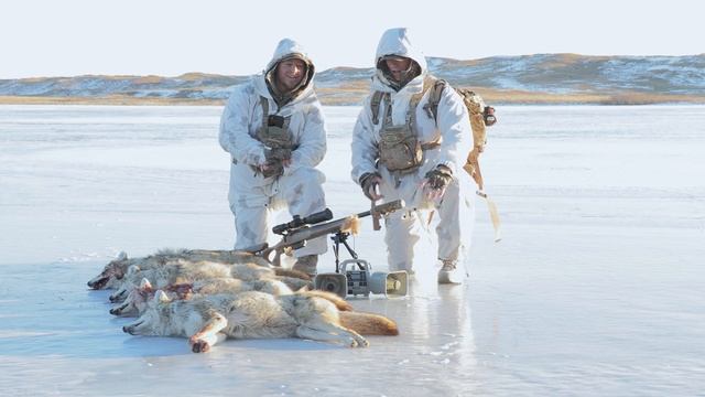 Calling 5 Coyotes Across A Frozen Lake! Amazing 4K Footage! Predator Hunting: SUPPRESSED 