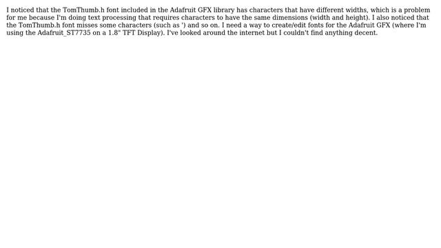 Arduino: How to create and edit fonts for the Adafruit GFX library? смотреть онлайн