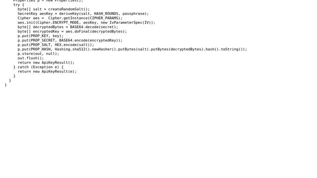 Code Review: API Key storage using AES encryption in Java смотреть онлайн