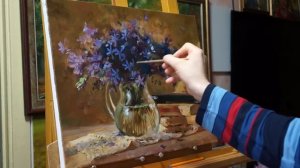 «Вечерний букет».Олег Буйко. Живопись маслом. oil painting. 油畫  油絵