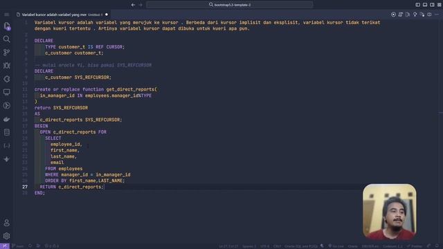 ORACLE DATABASE TUTORIAL #88 FUNCTION CURSOR VARIABLE смотреть онлайн
