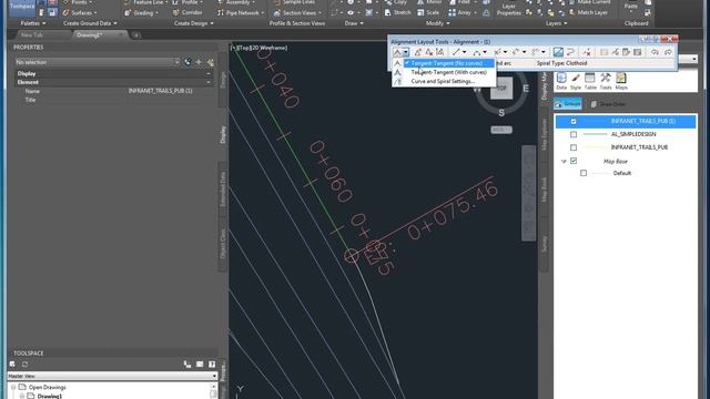 Railway Pre Design Alignment Interoperability Between Map3D and Autocad смотреть онлайн