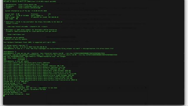Installing ROS And MAVROS On Raspberry Pi4 With Ubuntu Server 18.04.4 LTS