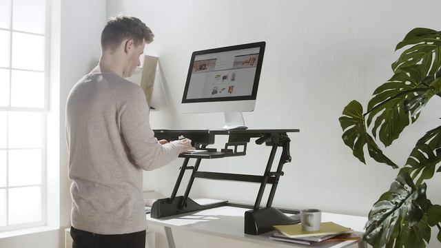VonHaus Black Sit Stand Height Adjustable Desk смотреть онлайн