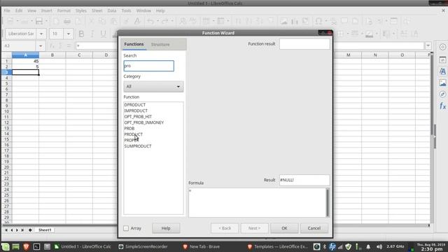 Product in LibreOffice Calc смотреть онлайн