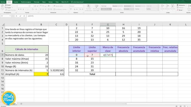 Tabla de Frecuencias en Excel para Datos Agrupados смотреть онлайн