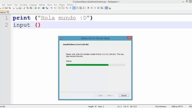 Como instalar Python 3.4.1, y como crear el programa "Hola mundo" смотреть онлайн