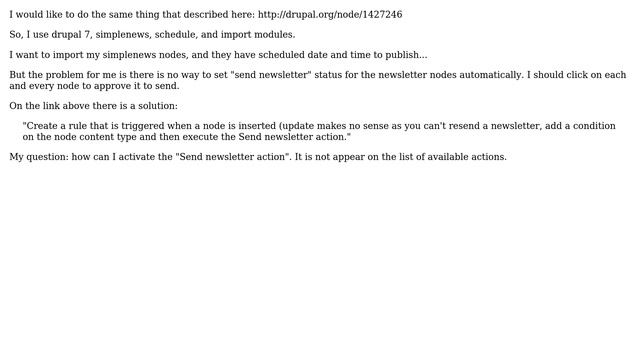 Drupal: Send newsletter action - after saving simplenews node смотреть онлайн