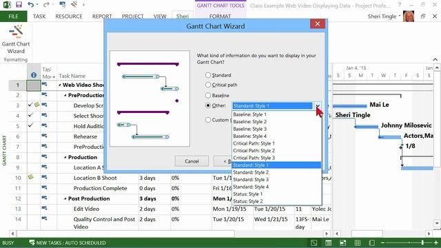 Microsoft Office Project 2013 Tutorial: Formatting with the Gantt Chart Wizard | K Alliance смотреть онлайн