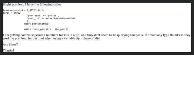Wordpress: Trying to put an array into 'post__in' =＞ array() query not working (2 Solutions!!) смотреть онлайн